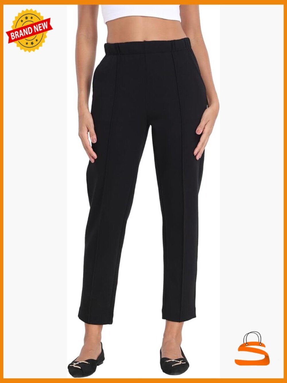 Pintuck Pull On Sweatpants with Pockets Casual Travel Trousers
